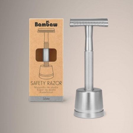 Epilateur et rasoir Bambaw avec rasoir de sûreté à double tranchant (silver)