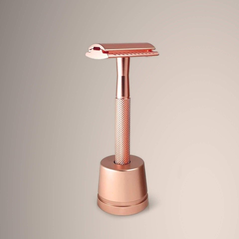 Bambaw razor and hair-remover with double edge safety razor (Rose Gold)