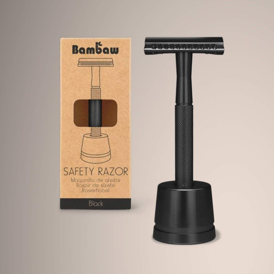 Epilateur et rasoir Bambaw avec rasoir de sûreté à double tranchant (noir)