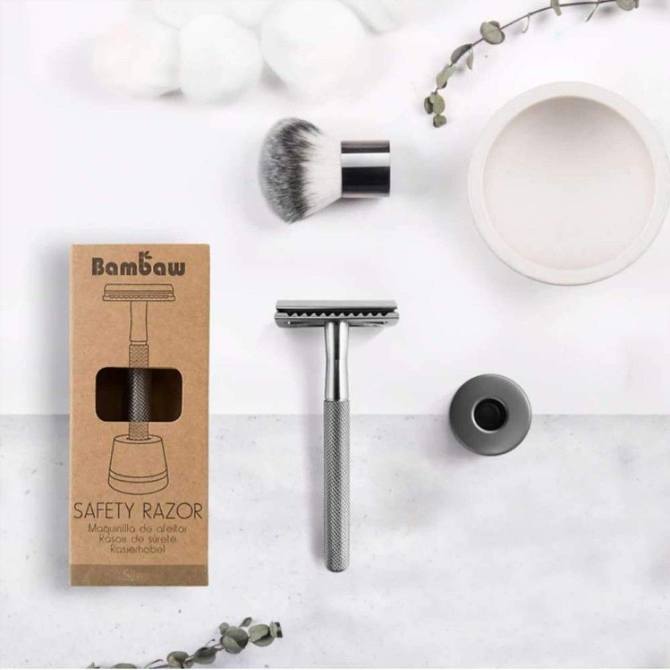 Bambaw razor and hair-remover with double edge safety razor (Silver)