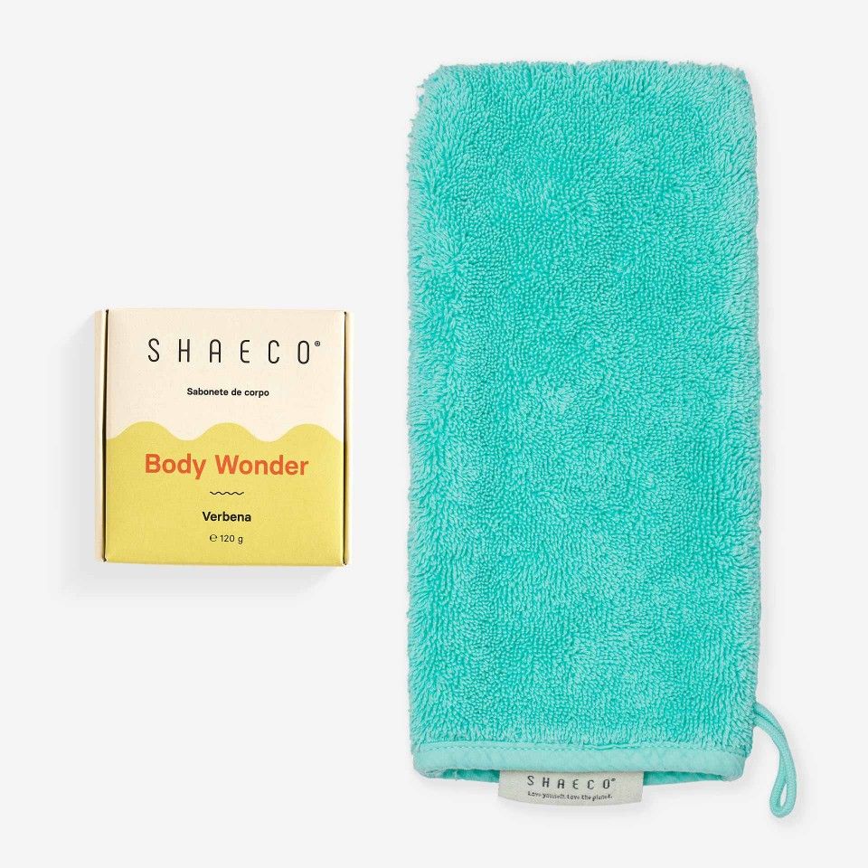Body Soap + Green Bath Glove