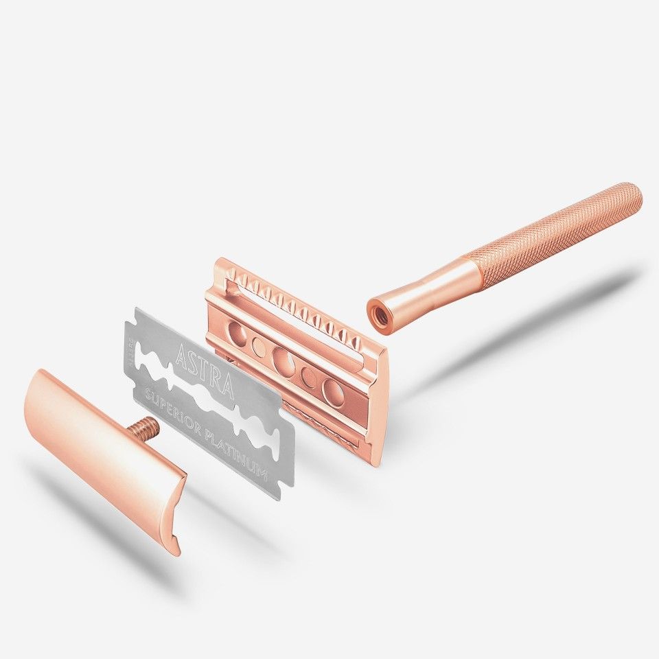 Bambaw razor and hair-remover with double edge safety razor (Rose Gold)