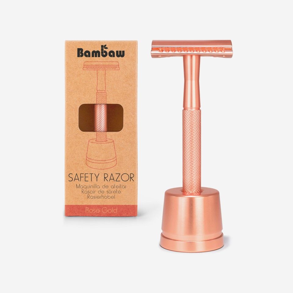 Bambaw razor and hair-remover with double edge safety razor (Rose Gold)