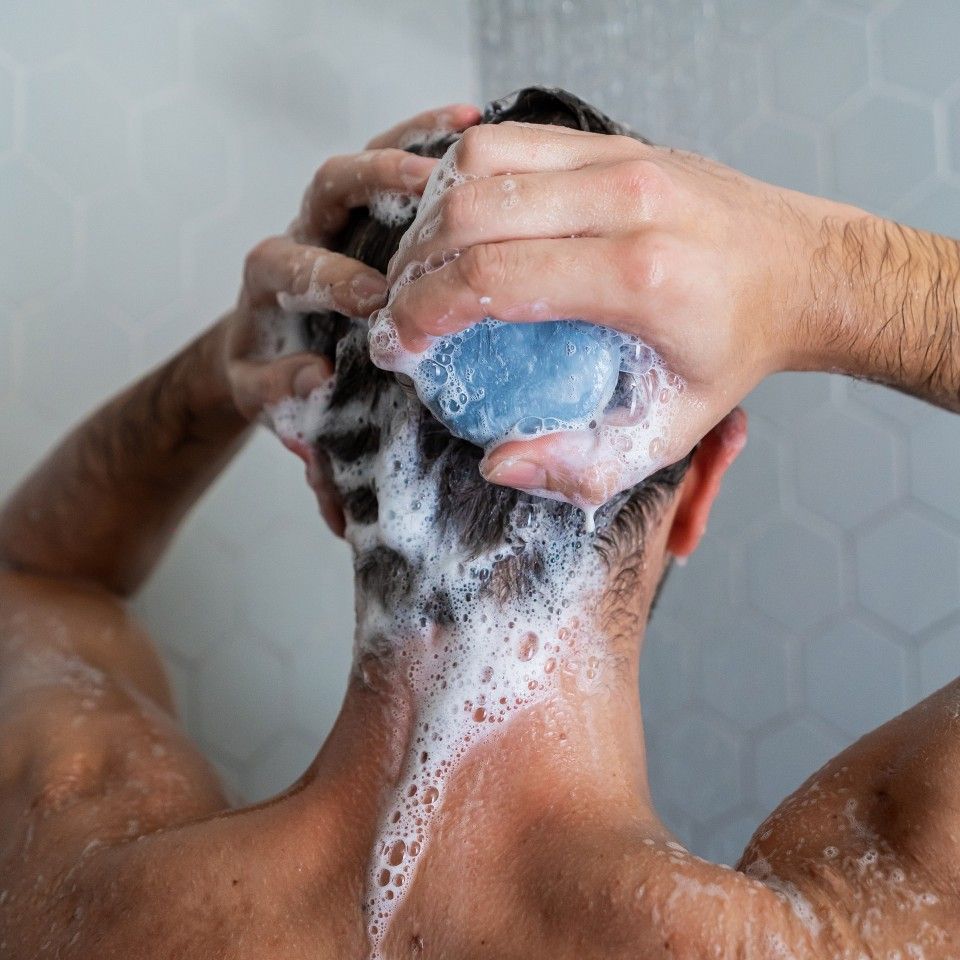 Shampoing et Savon Solide 2 en 1 Power Shower 100 g + Power Shave Pain de Rasage 80 g + Galet