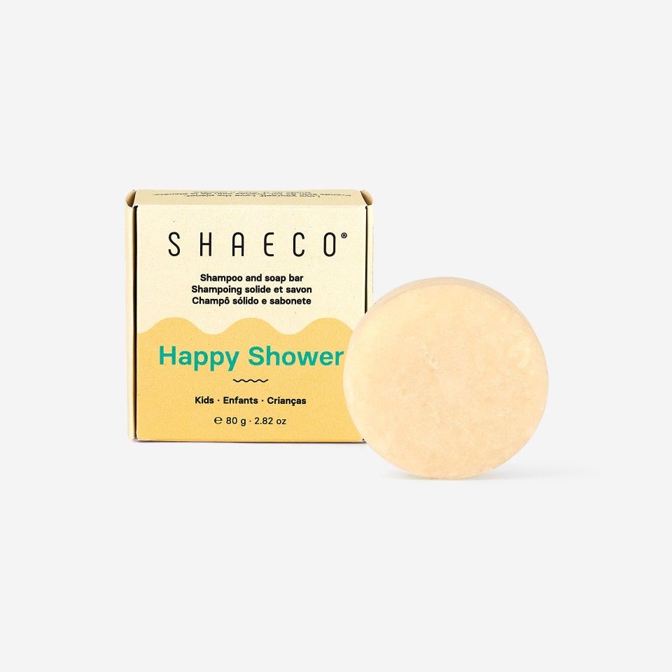 Happy Shower 2-in-1 Solid Shampoo and Soap Pack for Kids + Pebble